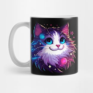 Kawaii Cosmic Cat in Stars Mug